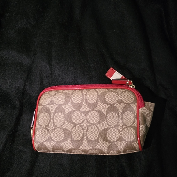 Coach Brown and Red Wristlet - Picture 2 of 2